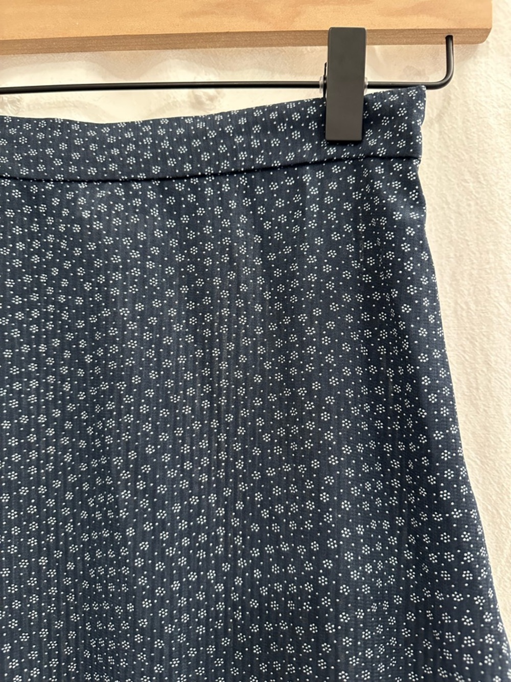 H&M Navy Floral High-Low Ruffle Midi Skirt - Picture 2 of 4